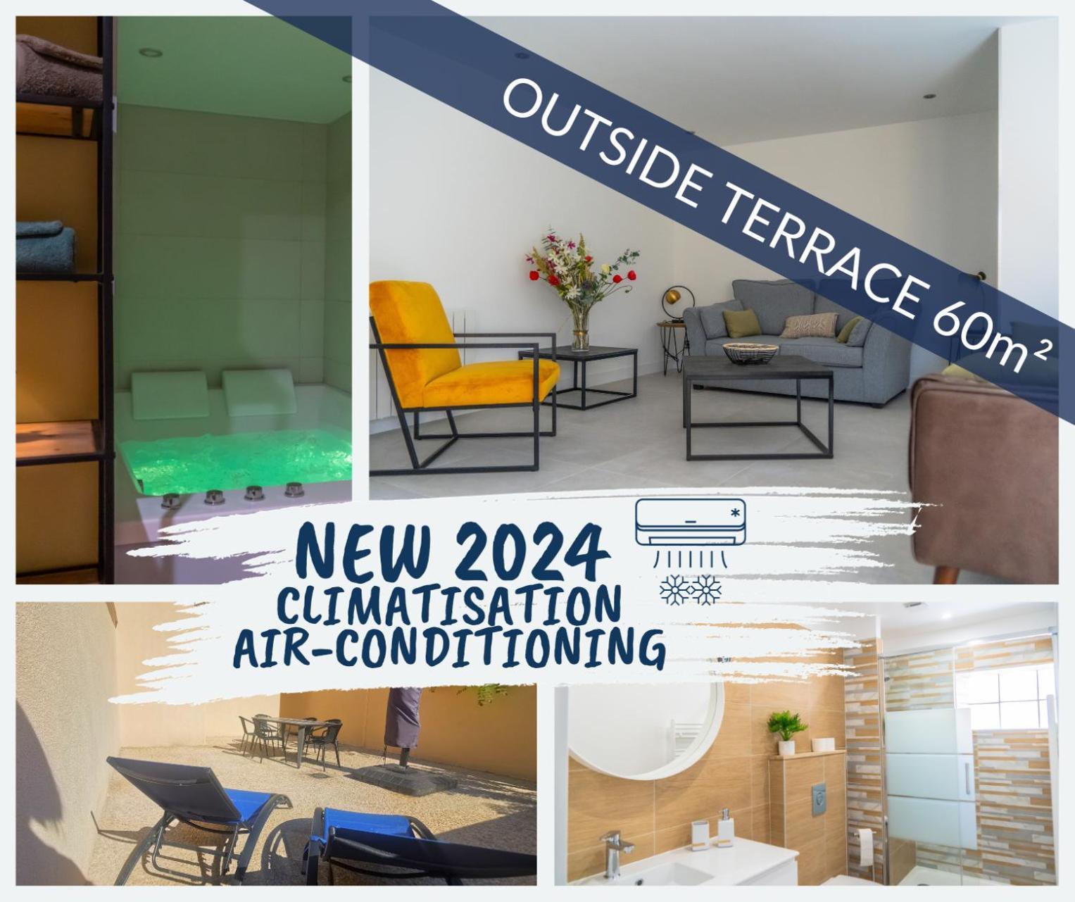 Jacuzzi Terrasse 86 - Terrasse & Climatisation - 4 Personnes - Bnb エペルネー エクステリア 写真